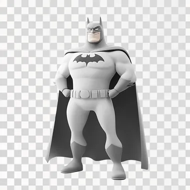 3d cartoon logo of happy Batman full body, white one color background, the Batman looking to camera , full body legs --s 50