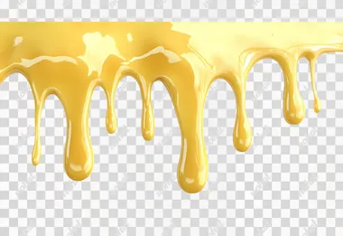 Molten cheese dripping on wall, no shadows, isolated on white background,