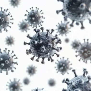 many viruses of various kinds, neutral white background, 3d rendering