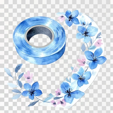 Blue washi tape png sticker, isolated, png image