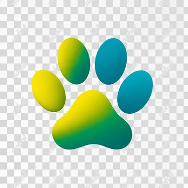 Create a pet shop logo featuring a paw print as the central icon. The logo should be minimal, with smooth, rounded lines that depict the paw shape. Use vibrant colors like yellow, green, or blue to give it a cheerful, playful feel. The design should be simple but highly recognizable, appealing to pet owners and animal lovers. The logo should be suitable for branding on pet shops, animal care services, or pet accessories. 0786usamawaheed    5sdpowd