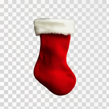 Christmas stocking, photography, solid background, top view, light background