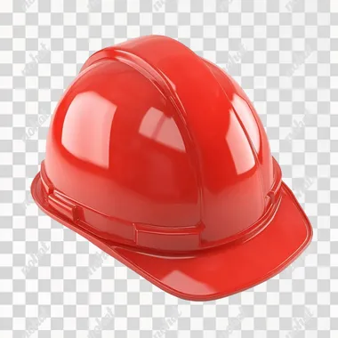 red construction helmet 3d icon on white background