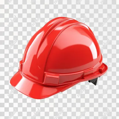 red construction helmet 3d icon on white background