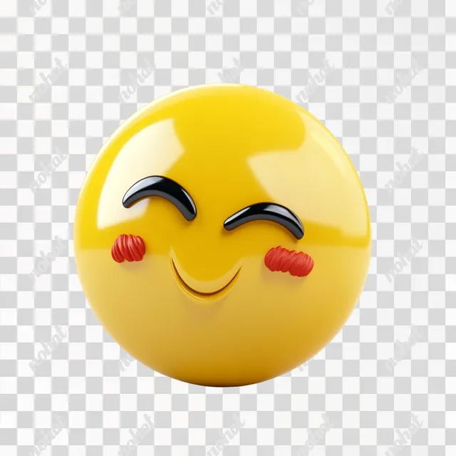 PNG Yellow smiley face emoticon with pursed lips on a white background