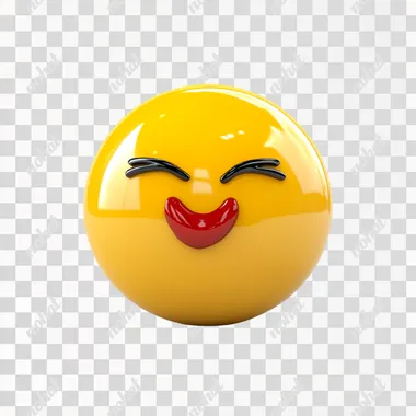 yellow emoticon, with extremely pursed,lips, as for giving a fast kiss, completely white background, happy