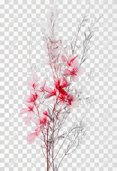 photoreal canadian fireweed on white background