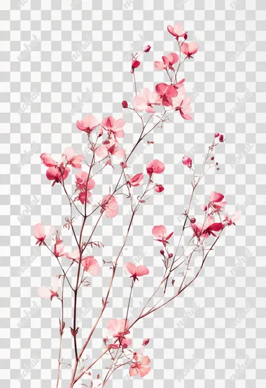 photoreal canadian fireweed on white background