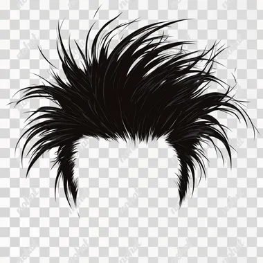 spiky hair isolated on white background