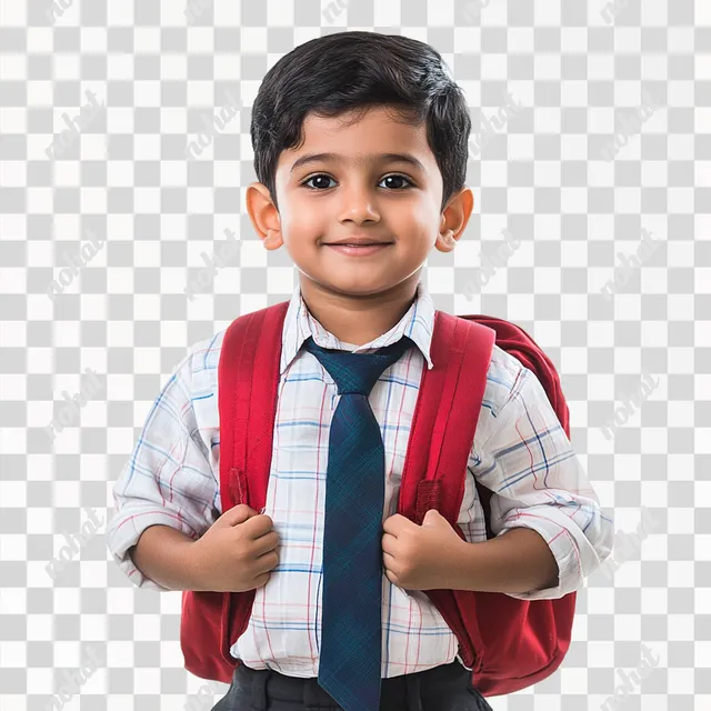 Side Profile of an Indian Kid Heading to School