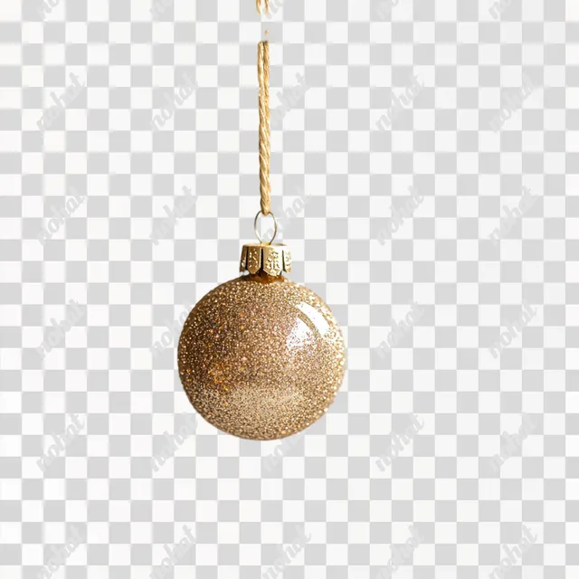 PNG Golden Christmas ornament balls hanging on ropes for festive living room decor