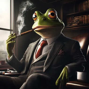 pepe the frog meme in a suit smoking a cigar in an office hd wallpaper 3440x1440