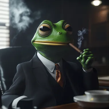 pepe the frog meme in a suit smoking a cigar in an office hd wallpaper 3440x1440