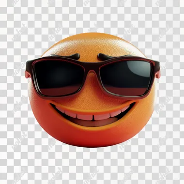 smirking face emoji using sunglasses. no background