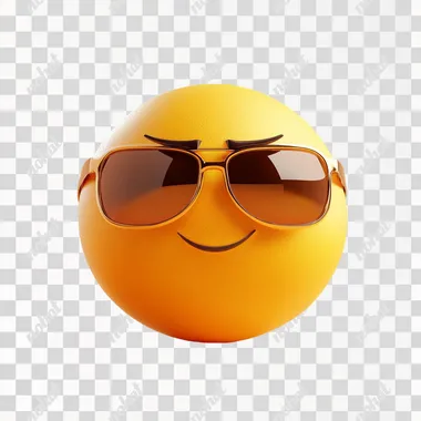 smirking face emoji using sunglasses. no background