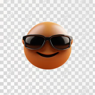 smirking face emoji using sunglasses. no background