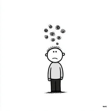 a simple, cartoon doodle depiction of cognitive dissonance