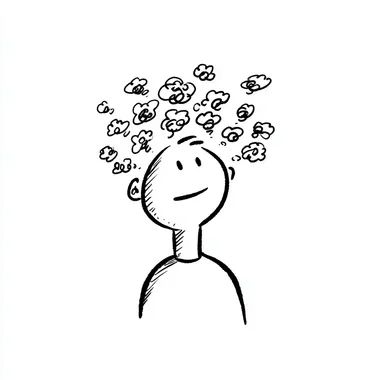 a simple, cartoon doodle depiction of cognitive dissonance