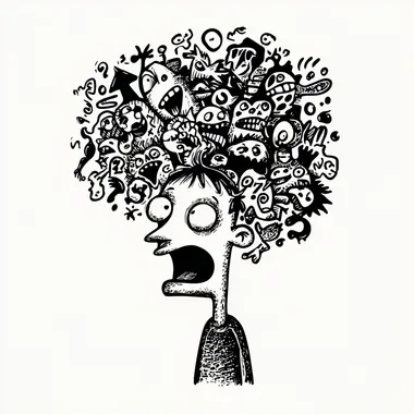 a simple, cartoon doodle depiction of cognitive dissonance