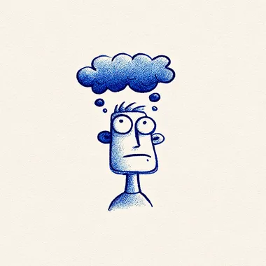 a simple, cartoon doodle depiction of cognitive dissonance