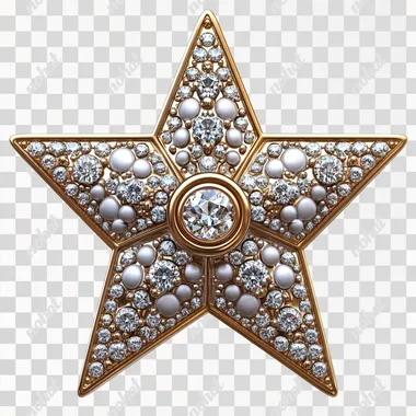 On the white background, there is a flat star, the star is set with diamonds as decoration, the star is more round, vector image, 4k  --s 750