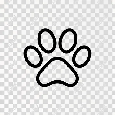 cat paw in it icon, solid black line, on white background rofile o43odur xg4hduj