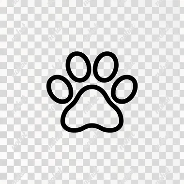 cat paw in it icon, solid black line, on white background rofile o43odur xg4hduj