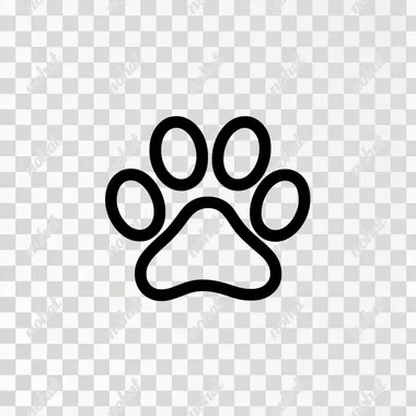 cat paw in it icon, solid black line, on white background rofile o43odur xg4hduj