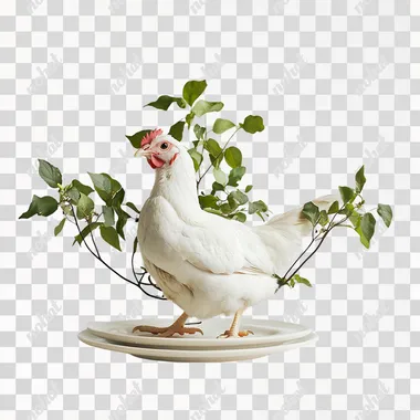 Hen, healthy, white background,8K