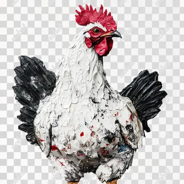 Hen, healthy, white background,8K