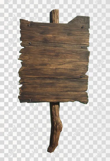 A wooden sign with an arm protruding from the bottom, set against a green screen background. This appears to be a game item or asset, with a fantasy-inspired style.