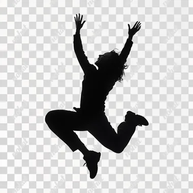 person jumping up in air on white background, stock image --s 50