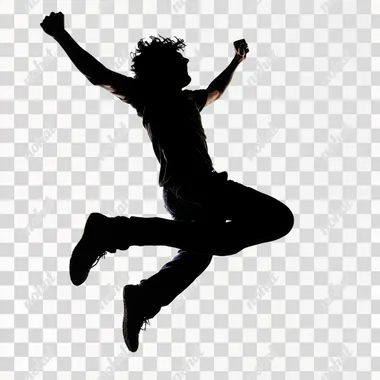 person jumping up in air on white background, stock image --s 50