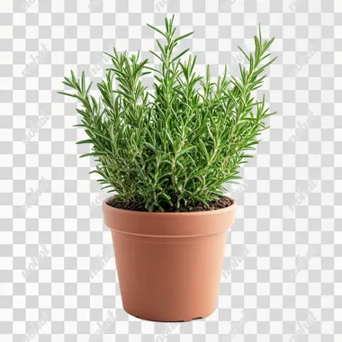 rosemary in the pot, nice orgonized, isolated white background