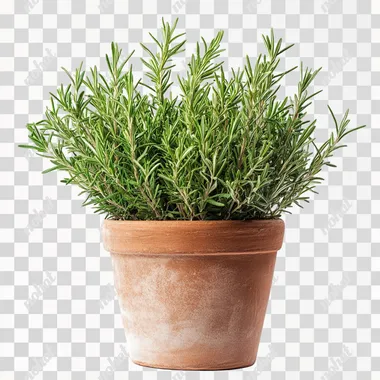 rosemary in the pot, nice orgonized, isolated white background