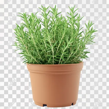 rosemary in the pot, nice orgonized, isolated white background