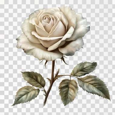 white rose, transparent background