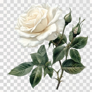 white rose, transparent background