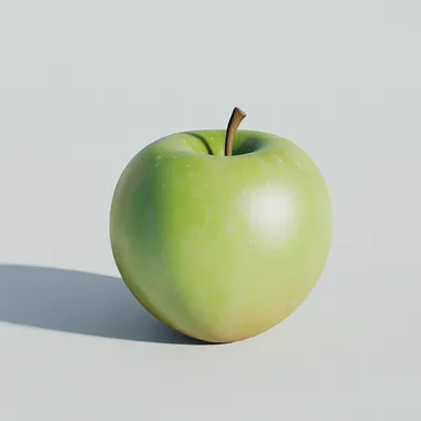 a green apple on a white background turns out to be very high-quality.high detail. realistic photography