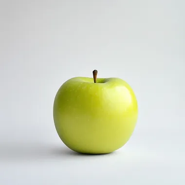 a green apple on a white background turns out to be very high-quality.high detail. realistic photography