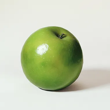 a green apple on a white background turns out to be very high-quality.high detail. realistic photography