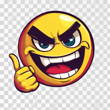 smiley face emoji flipping off