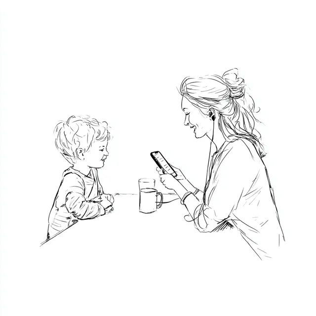 Mother and Child Engaging in Digital Safety