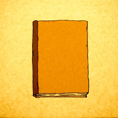 top view; a book with brown cover placed in the middle of the frame; isolated in white background; fairy tale mood    rofile h7defyk