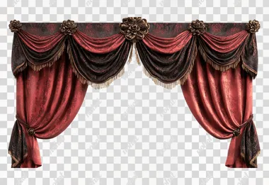 red curtains png