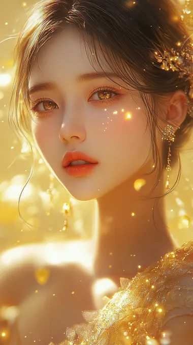 Create a realistic image of a vibrant golden texture resembling a glittering surface, with a rich, warm yellow color scheme. The image should convey a sense of warmth and richness, showcasing the shine and sparkle typical of a gold material.