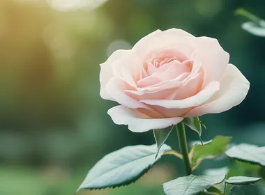 Beautiful pink rose in a garden, close-up, with a blurry dark green background, soft lighting, macro photography, high-definition photography, in the style of Nikon D850 raw format, focusing on the delicate petals and vibrant color of the flower.