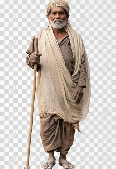 bangladeshi farmer, full length portrait, high res stock photo, plain white background