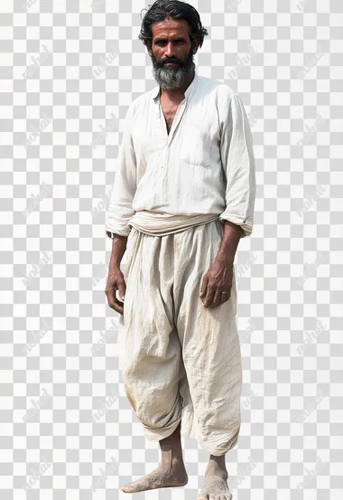 bangladeshi farmer, full length portrait, high res stock photo, plain white background