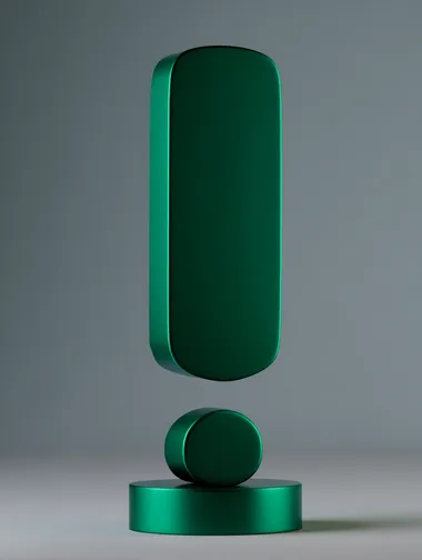 3D exclamation mark green color front view, with matte surface, 3D illustration for website, stylish marketing style  rofile 3e24ve1
